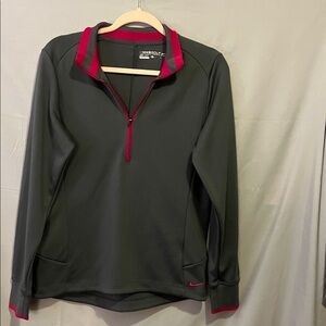 Nike Black and Red Quarter-Zip Top